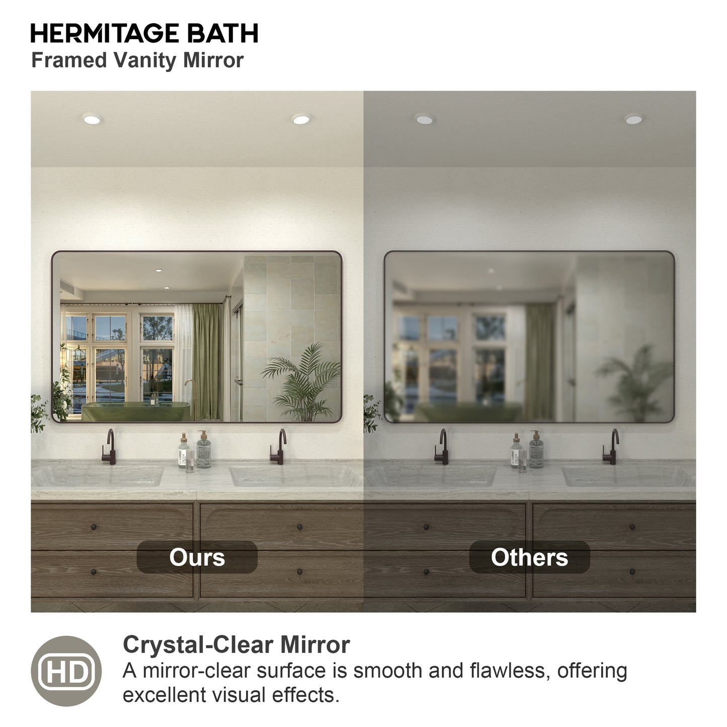 Zyphi 60 in. W x 36 in. H Rectangular Framed Wall Bathroom Vanity Mirror