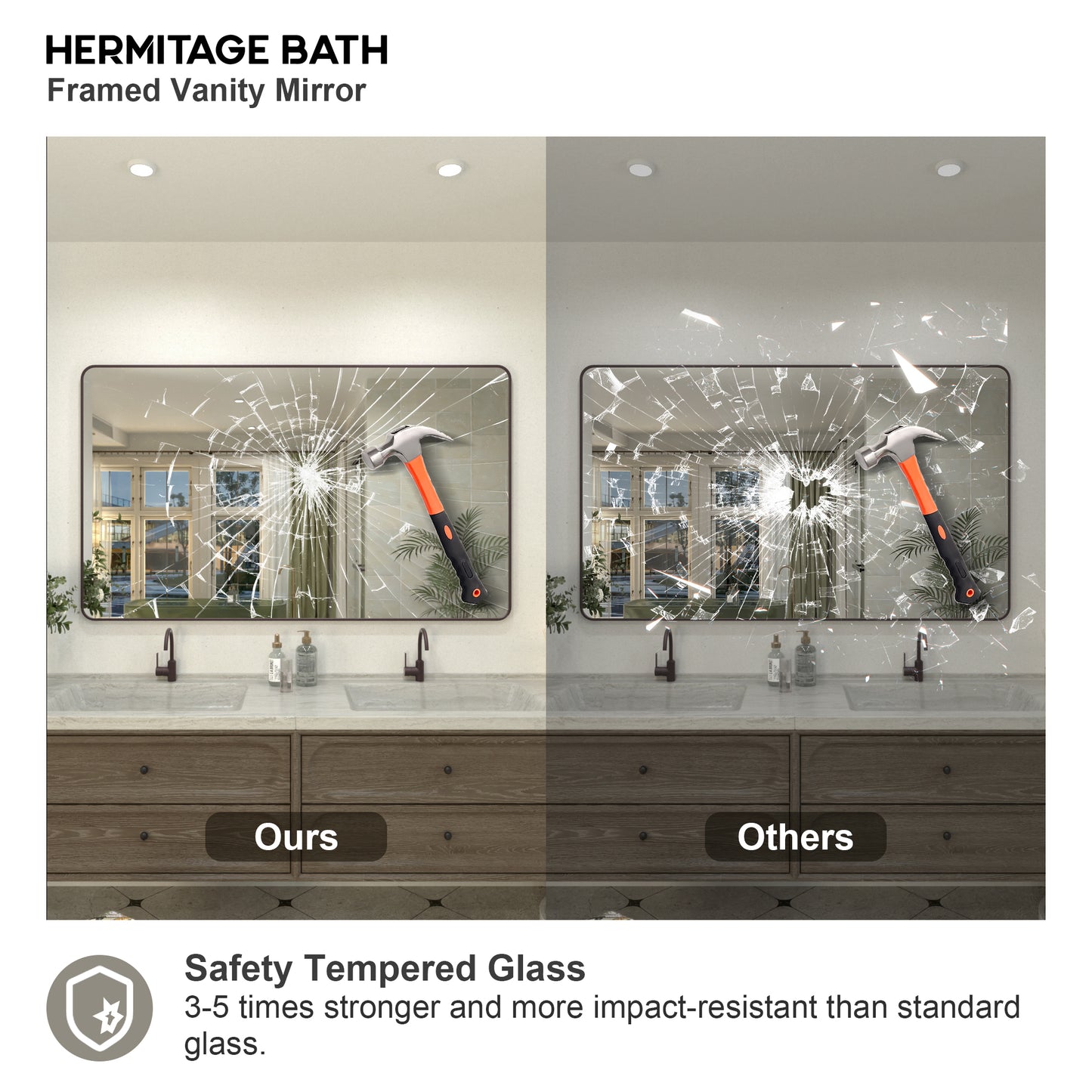 Zyphi 60 in. W x 36 in. H Rectangular Framed Wall Bathroom Vanity Mirror