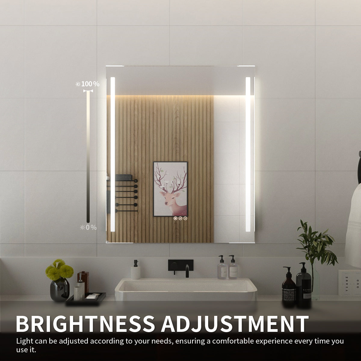 Niveal LMI02 Series Rectangular Frameless LED Wall Bathroom Vanity Mirror