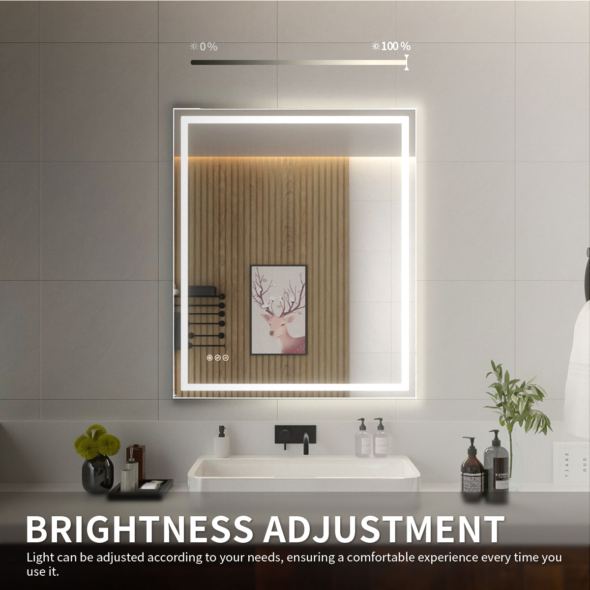 Niveal LMI Series Rectangular Frameless LED Wall Bathroom Vanity Mirror