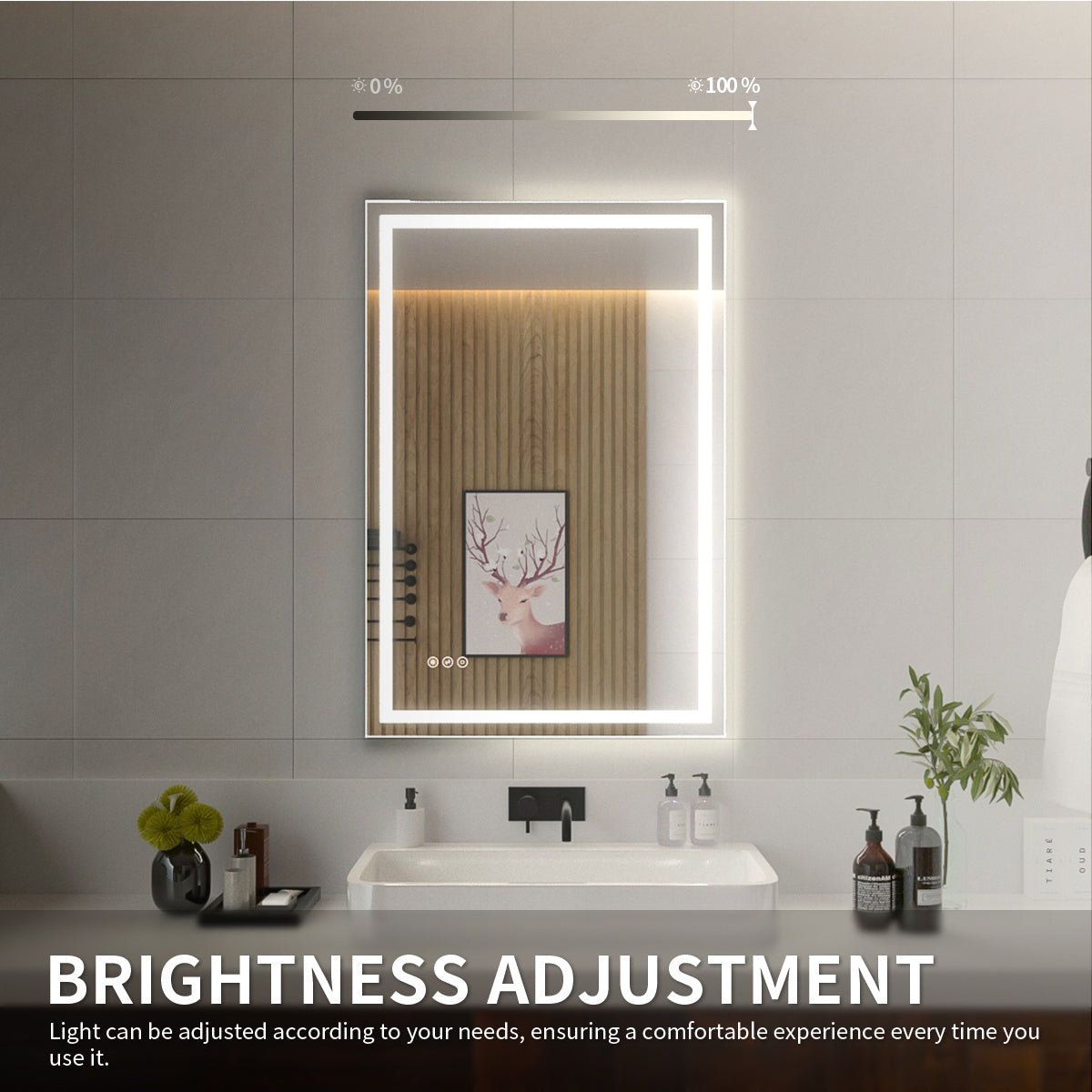 Niveal LMI Series Rectangular Frameless LED Wall Bathroom Vanity Mirror