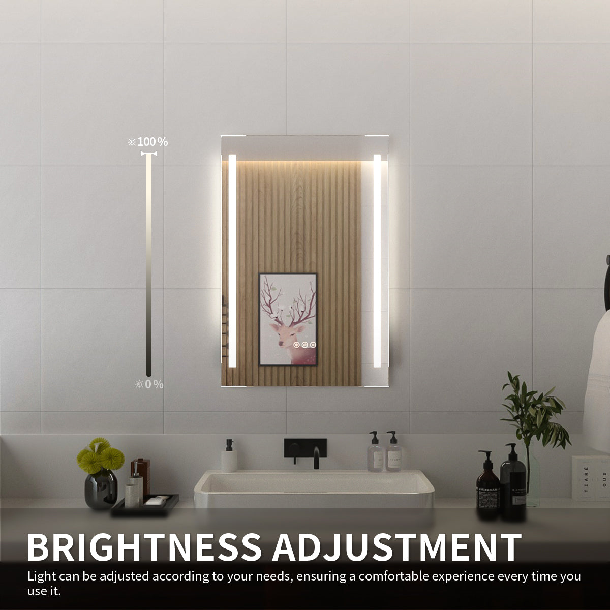 Niveal LMI02 Series Rectangular Frameless LED Wall Bathroom Vanity Mirror
