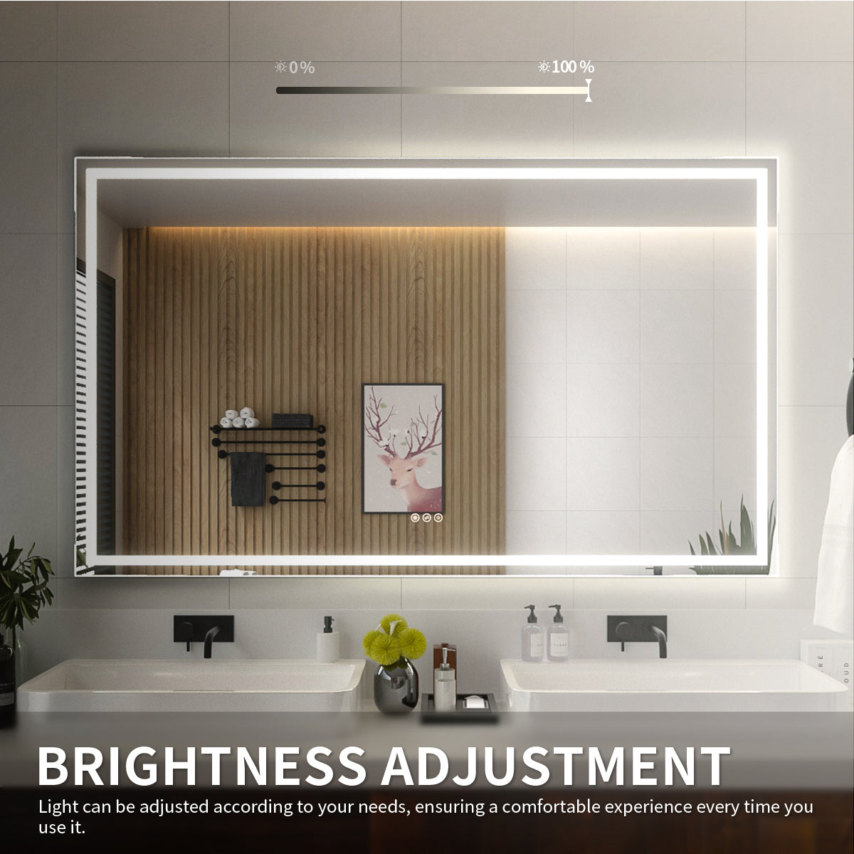 Niveal LMI Series Rectangular Frameless LED Wall Bathroom Vanity Mirror