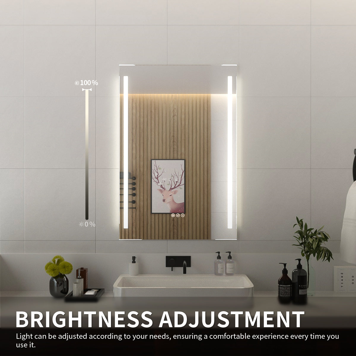 Niveal LMI02 Series Rectangular Frameless LED Wall Bathroom Vanity Mirror