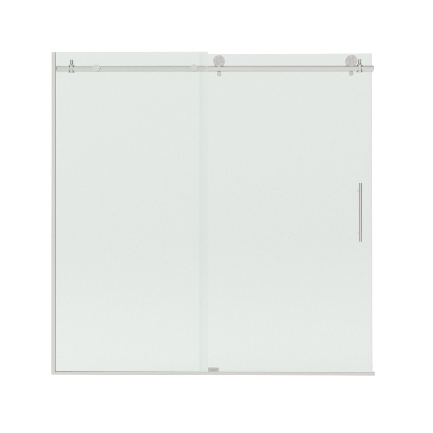 Verie 60 in. W x 60 in. H Frameless Sliding Tub Door with 1/4 in. Clear Tempered Glass