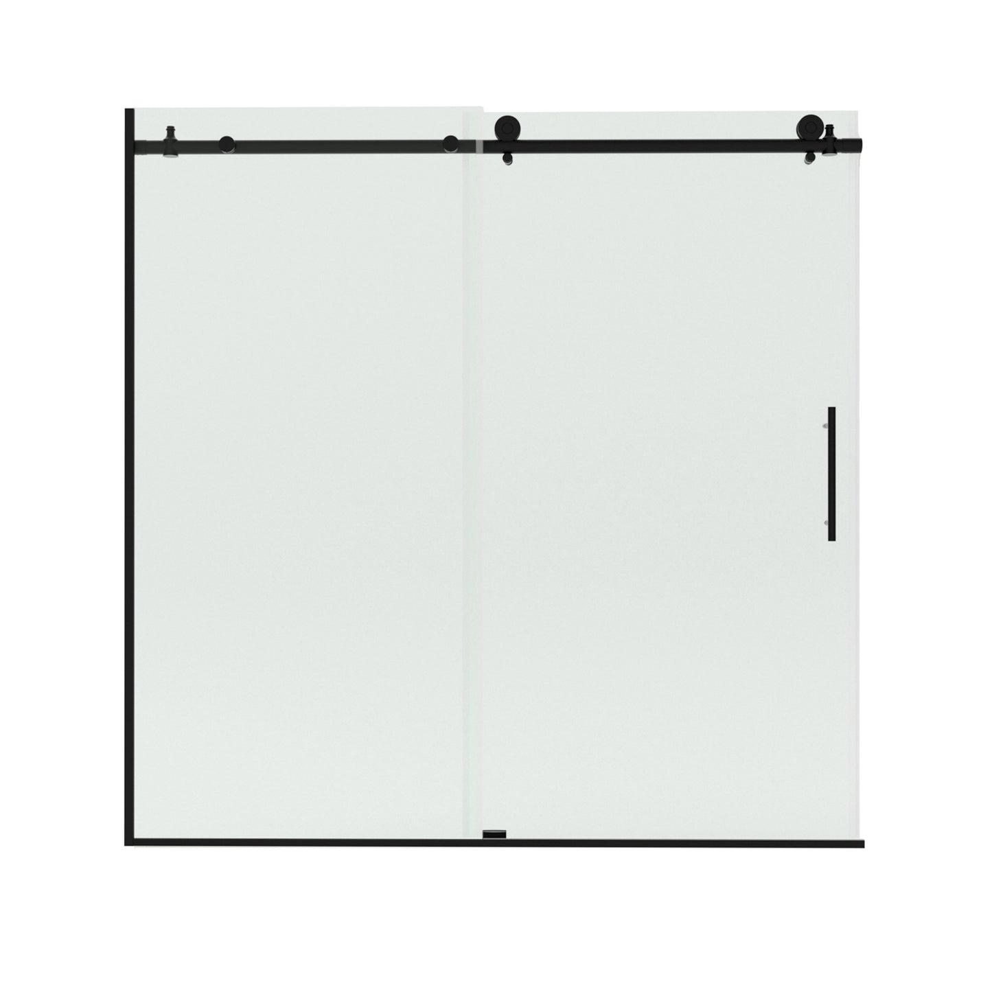 Verie 60 in. W x 60 in. H Frameless Sliding Tub Door with 1/4 in. Clear Tempered Glass