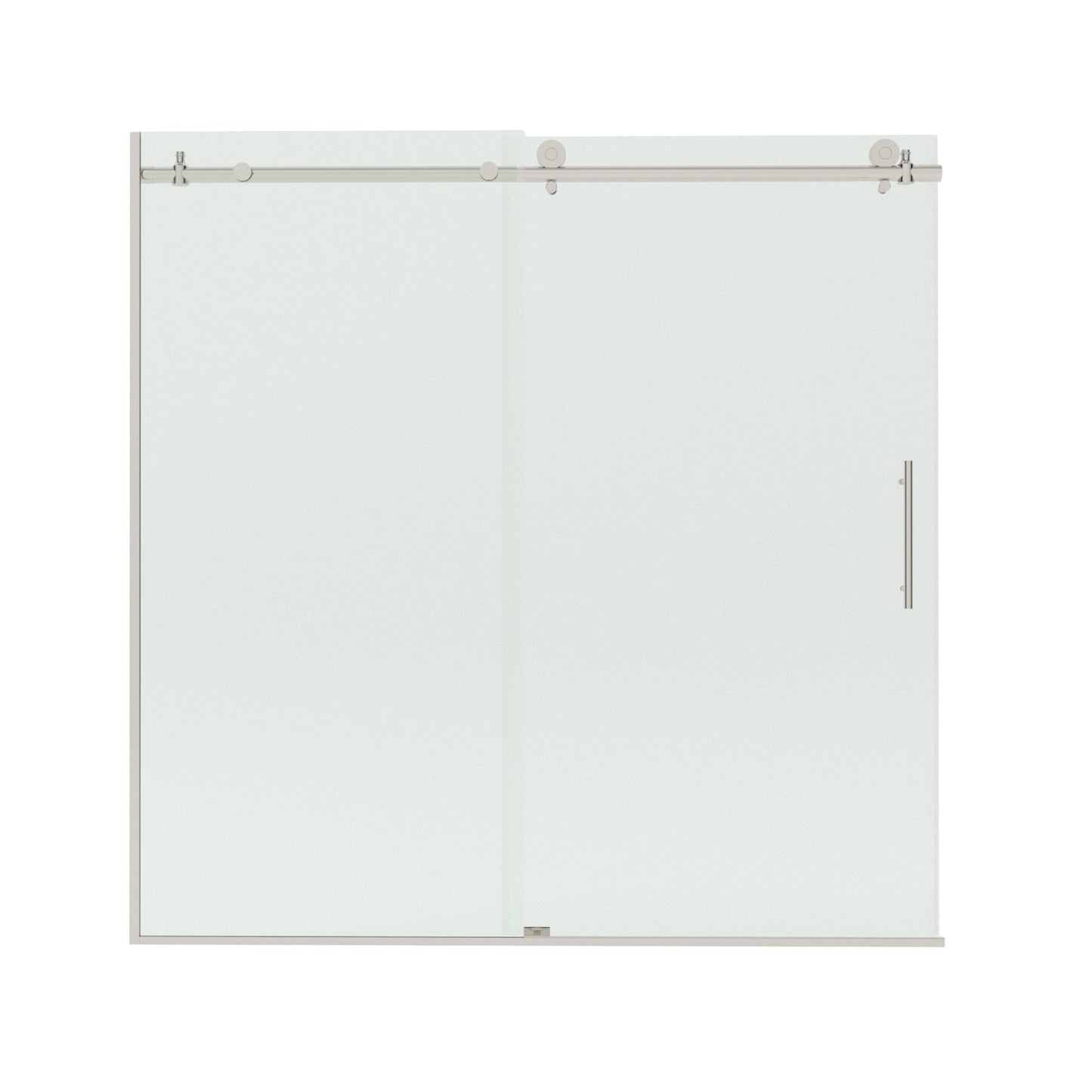 Verie 60 in. W x 60 in. H Frameless Sliding Tub Door with 1/4 in. Clear Tempered Glass