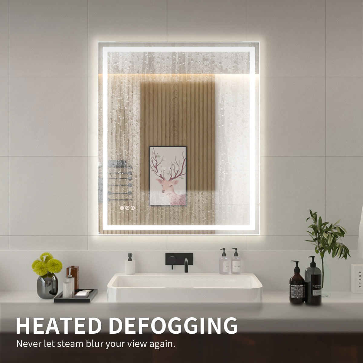 Niveal LMI Series Rectangular Frameless LED Wall Bathroom Vanity Mirror