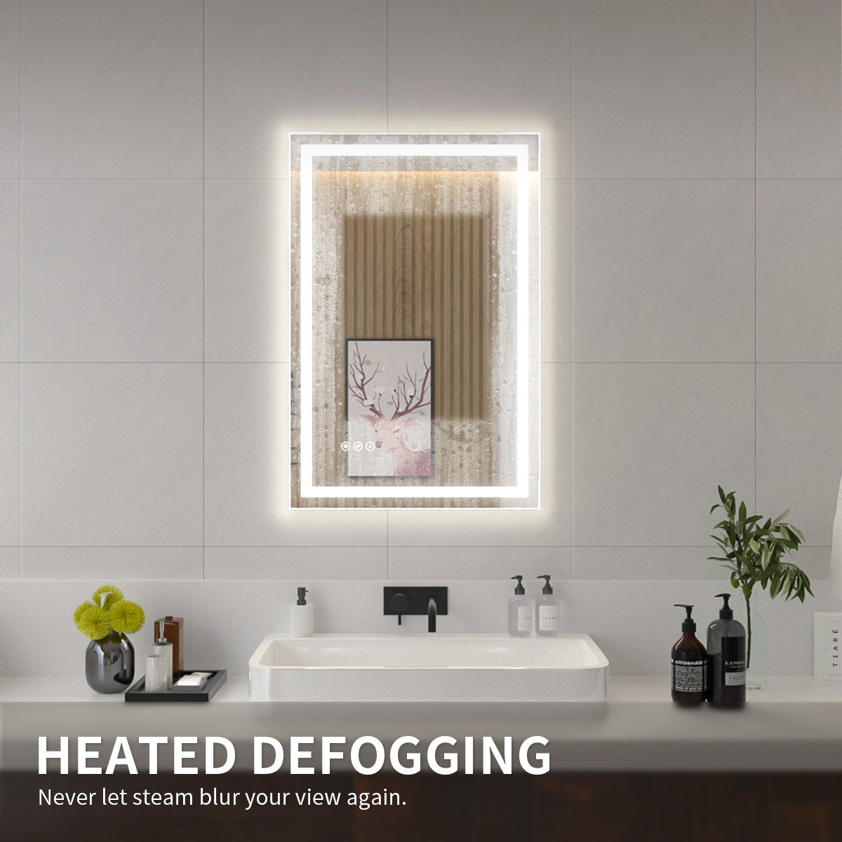 Niveal LMI Series Rectangular Frameless LED Wall Bathroom Vanity Mirror
