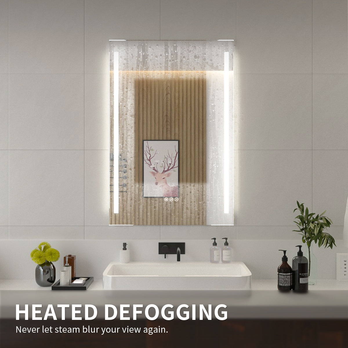 Niveal LMI02 Series Rectangular Frameless LED Wall Bathroom Vanity Mirror