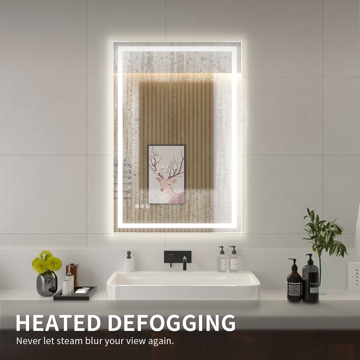 Niveal LMI Series Rectangular Frameless LED Wall Bathroom Vanity Mirror