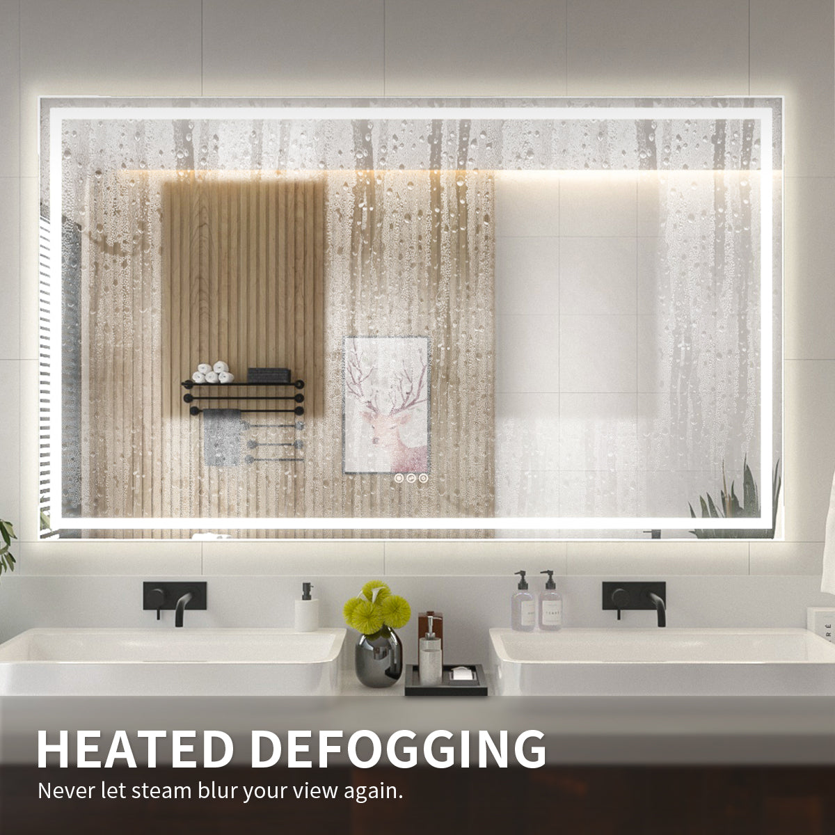 Niveal LMI Series Rectangular Frameless LED Wall Bathroom Vanity Mirror