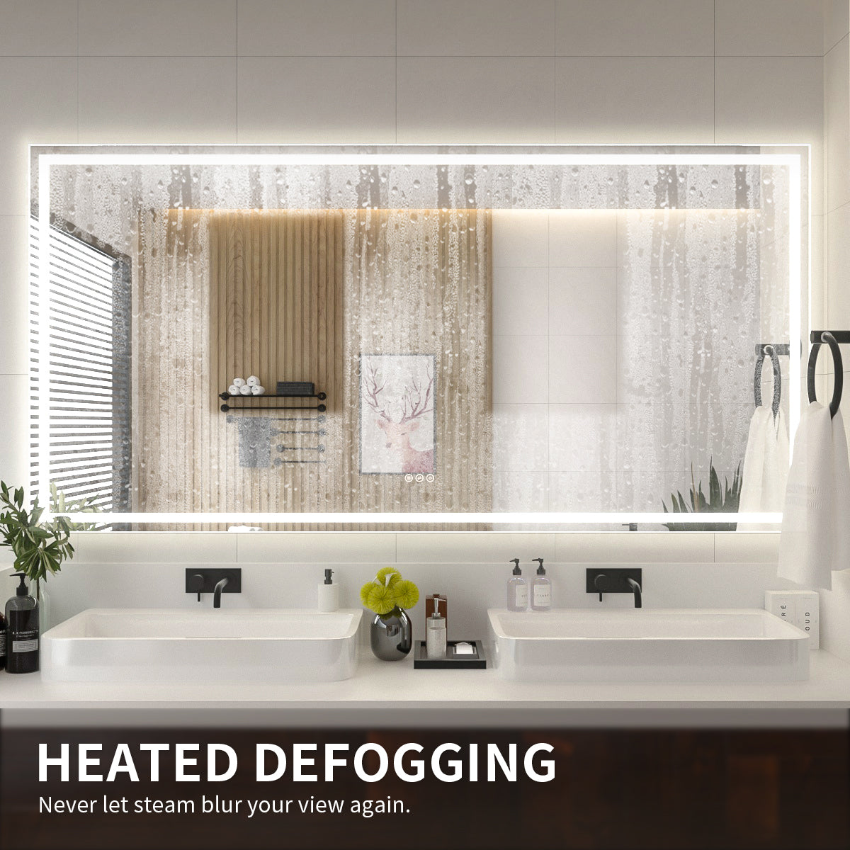 Niveal LMI Series Rectangular Frameless LED Wall Bathroom Vanity Mirror
