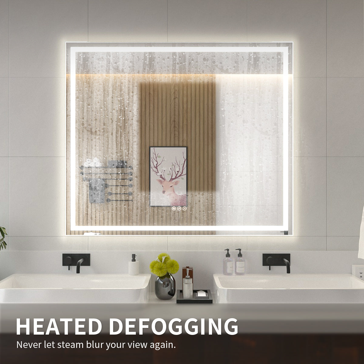 Niveal LMI Series Rectangular Frameless LED Wall Bathroom Vanity Mirror