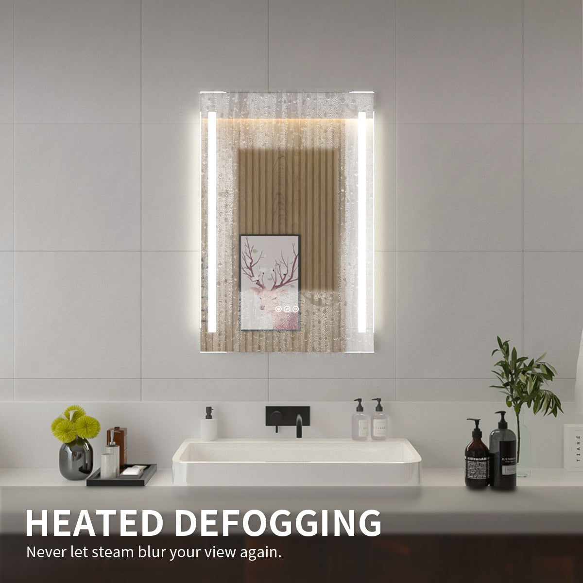 Niveal LMI02 Series Rectangular Frameless LED Wall Bathroom Vanity Mirror