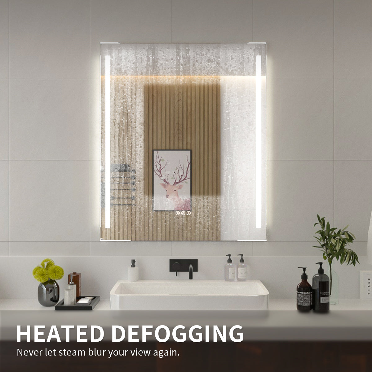 Niveal LMI02 Series Rectangular Frameless LED Wall Bathroom Vanity Mirror