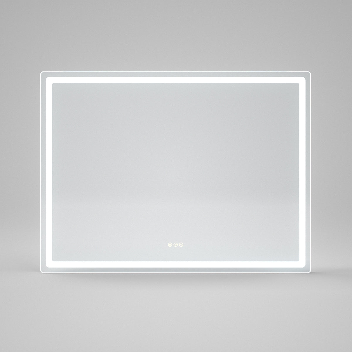 Round Corner Rectangular Frameless Wall Mount LED Bathroom Vanity Mirror in Polished Crystal