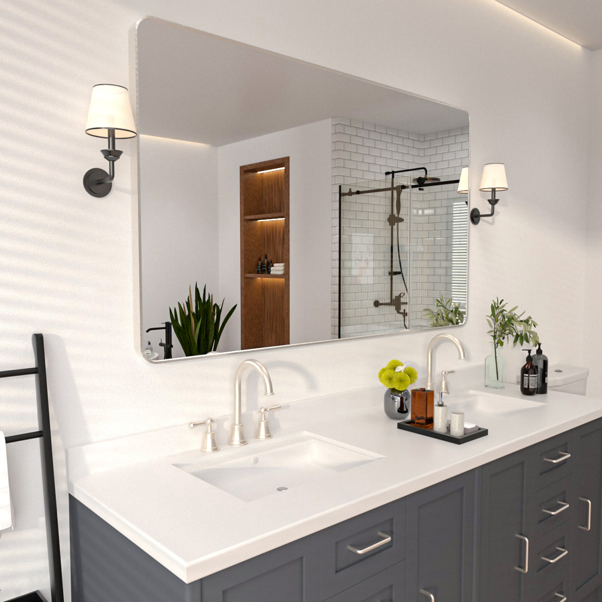 Niveal SM Series Rectangular Framed Wall Bathroom Vanity Mirror