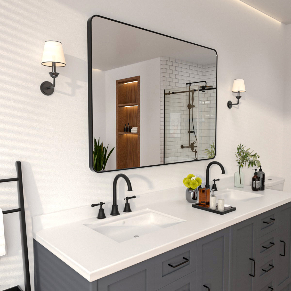 Niveal SM Series Rectangular Framed Wall Bathroom Vanity Mirror