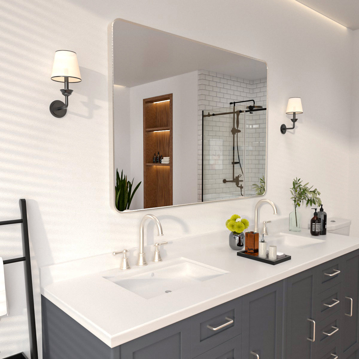 Niveal SM Series Rectangular Framed Wall Bathroom Vanity Mirror