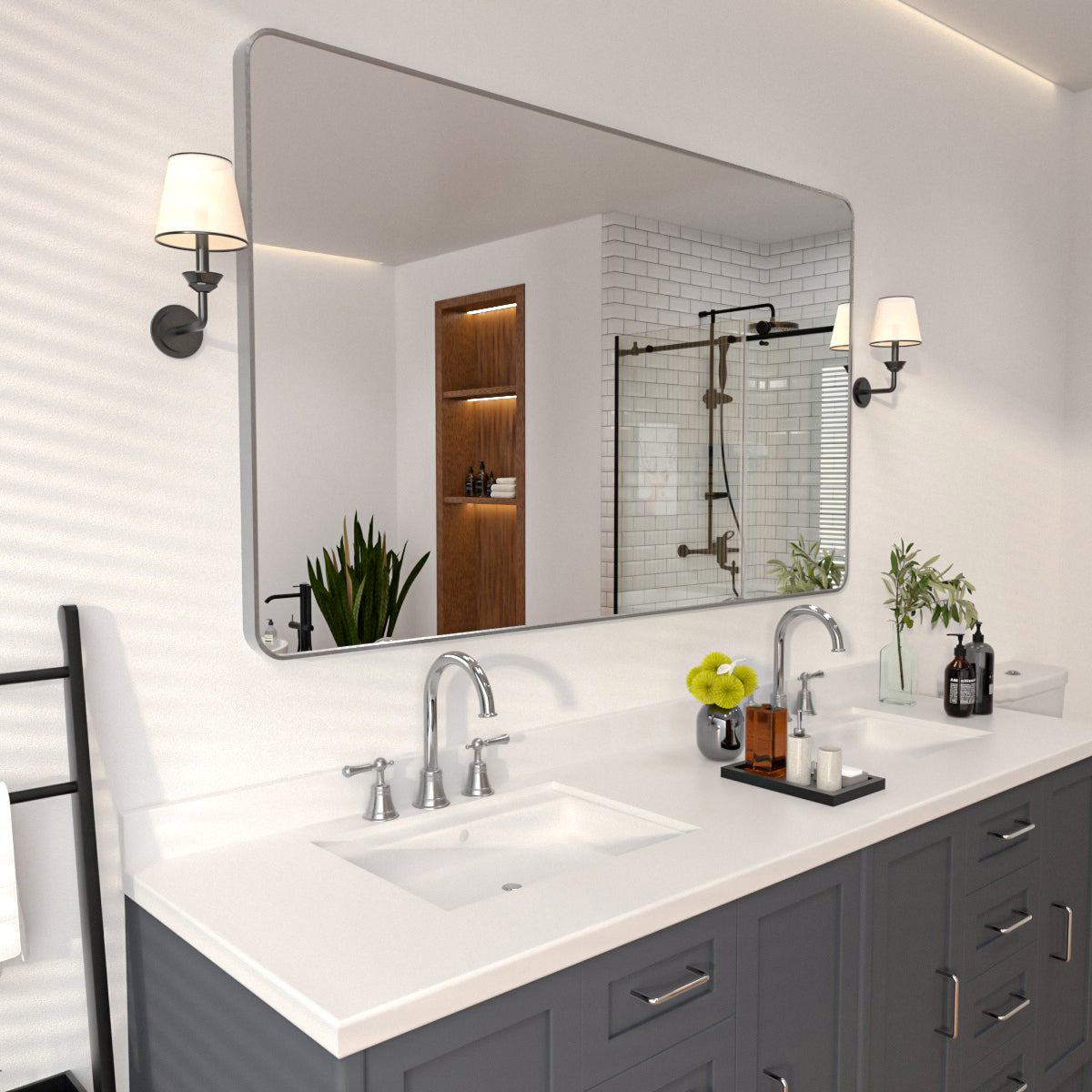 Niveal SM Series Rectangular Framed Wall Bathroom Vanity Mirror