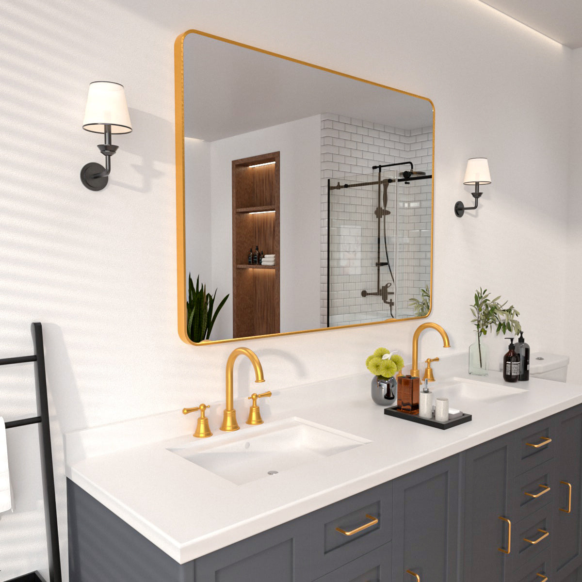 Niveal SM Series Rectangular Framed Wall Bathroom Vanity Mirror
