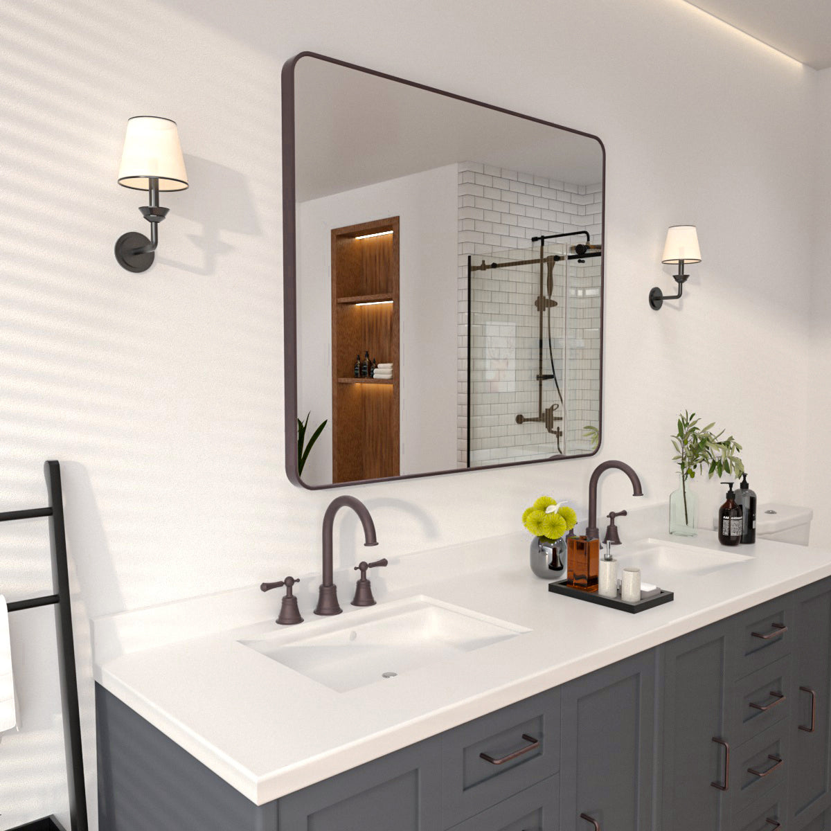 Niveal SM Series Rectangular Framed Wall Bathroom Vanity Mirror