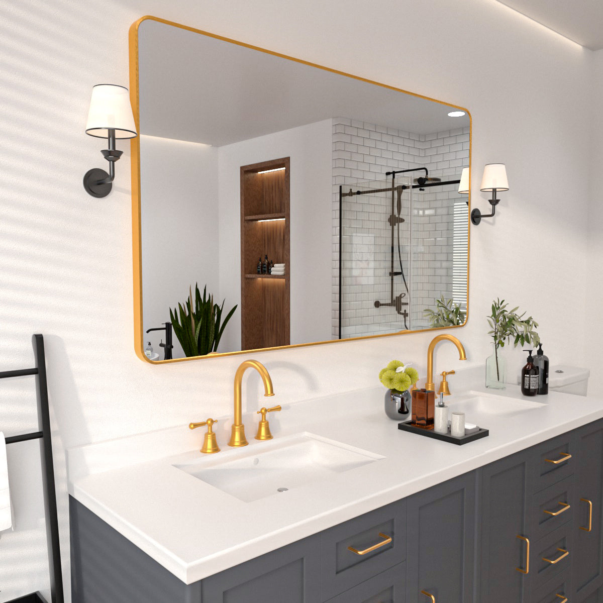 Niveal SM Series Rectangular Framed Wall Bathroom Vanity Mirror