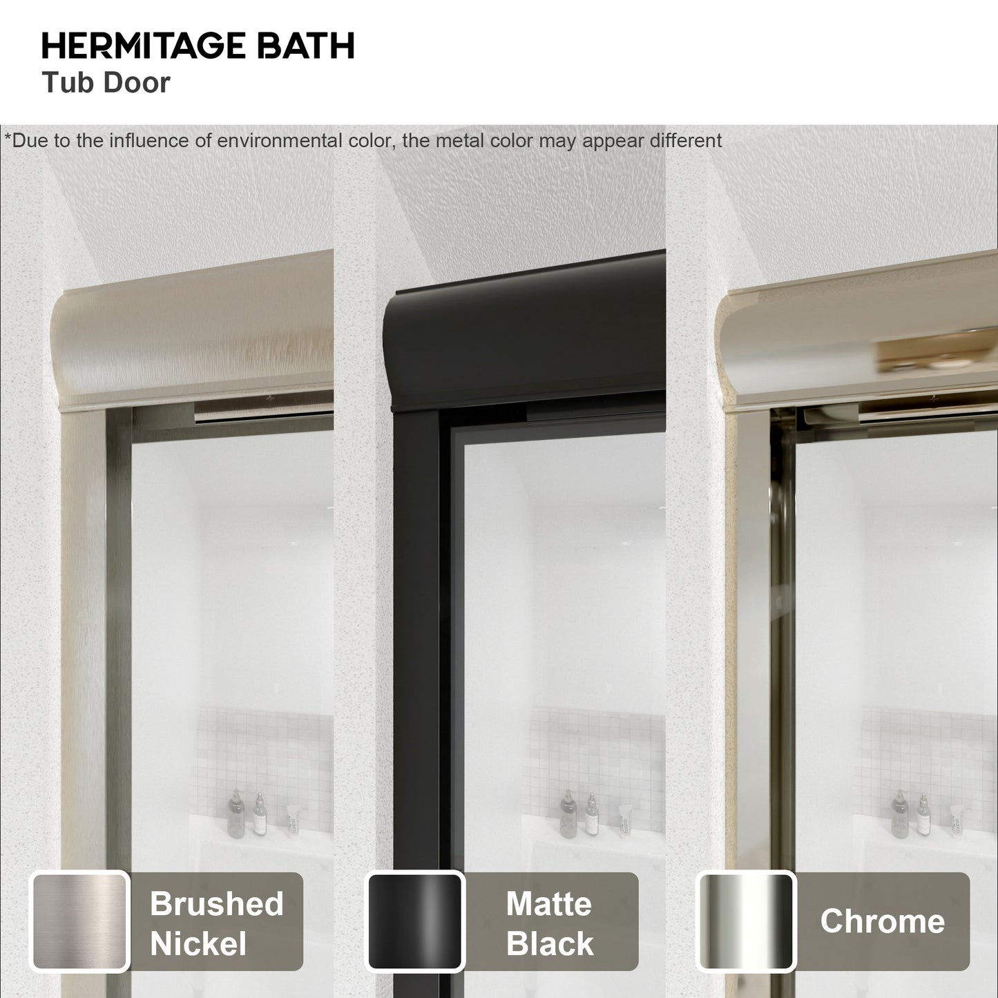 Akoasm 60 in. W x 56 in. H Sliding Bath Tub Door in Semi Frameless with Clear Glass