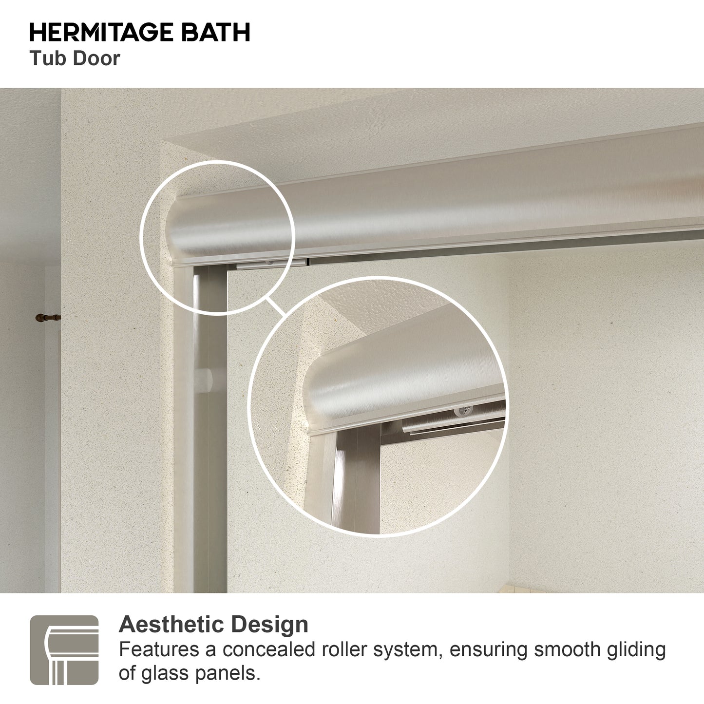 Akoasm 60 in. W x 56 in. H Sliding Bath Tub Door in Semi Frameless with Clear Glass