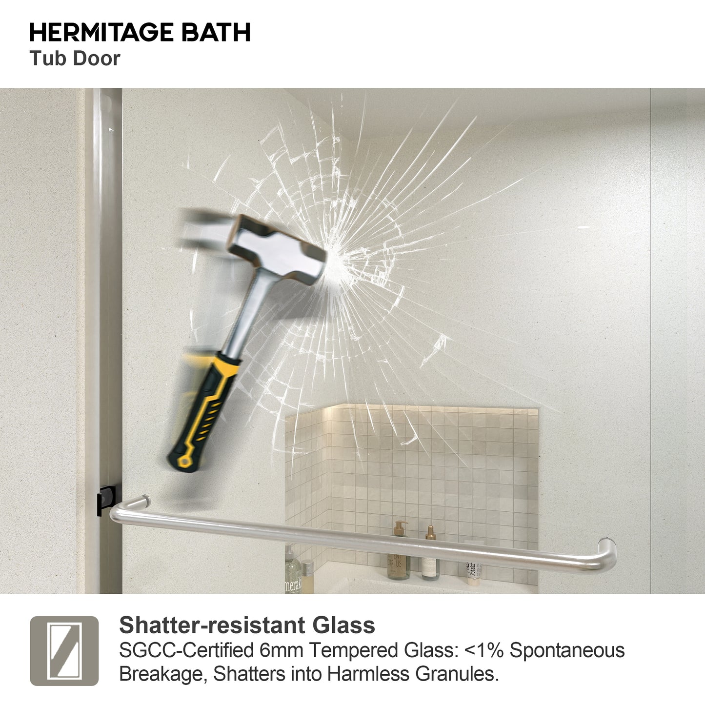 Akoasm 60 in. W x 56 in. H Sliding Bath Tub Door in Semi Frameless with Clear Glass