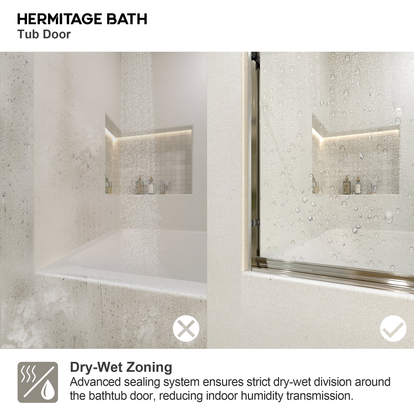 Lntano 60 in. W x 56 in. H Sliding Bath Tub Door in Semi Frameless with Clear Glass