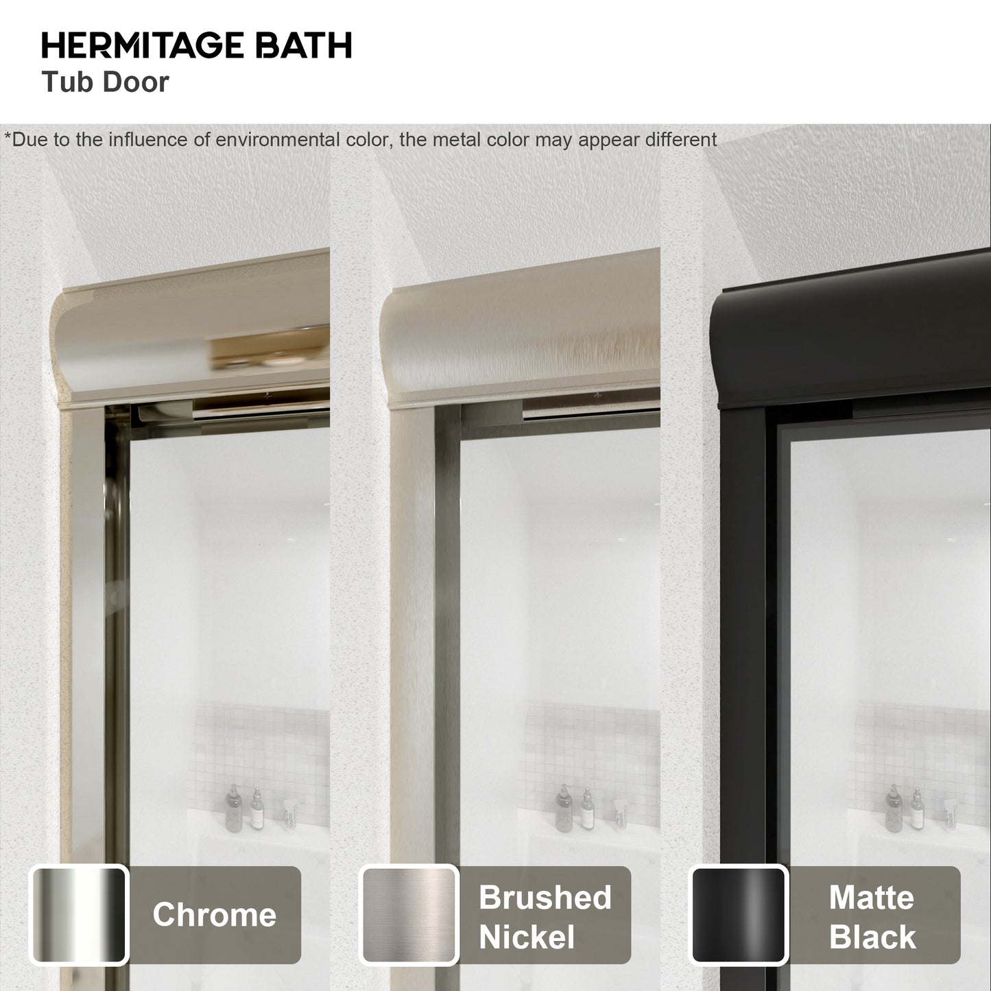 Akoasm 60 in. W x 56 in. H Sliding Bath Tub Door in Semi Frameless with Clear Glass