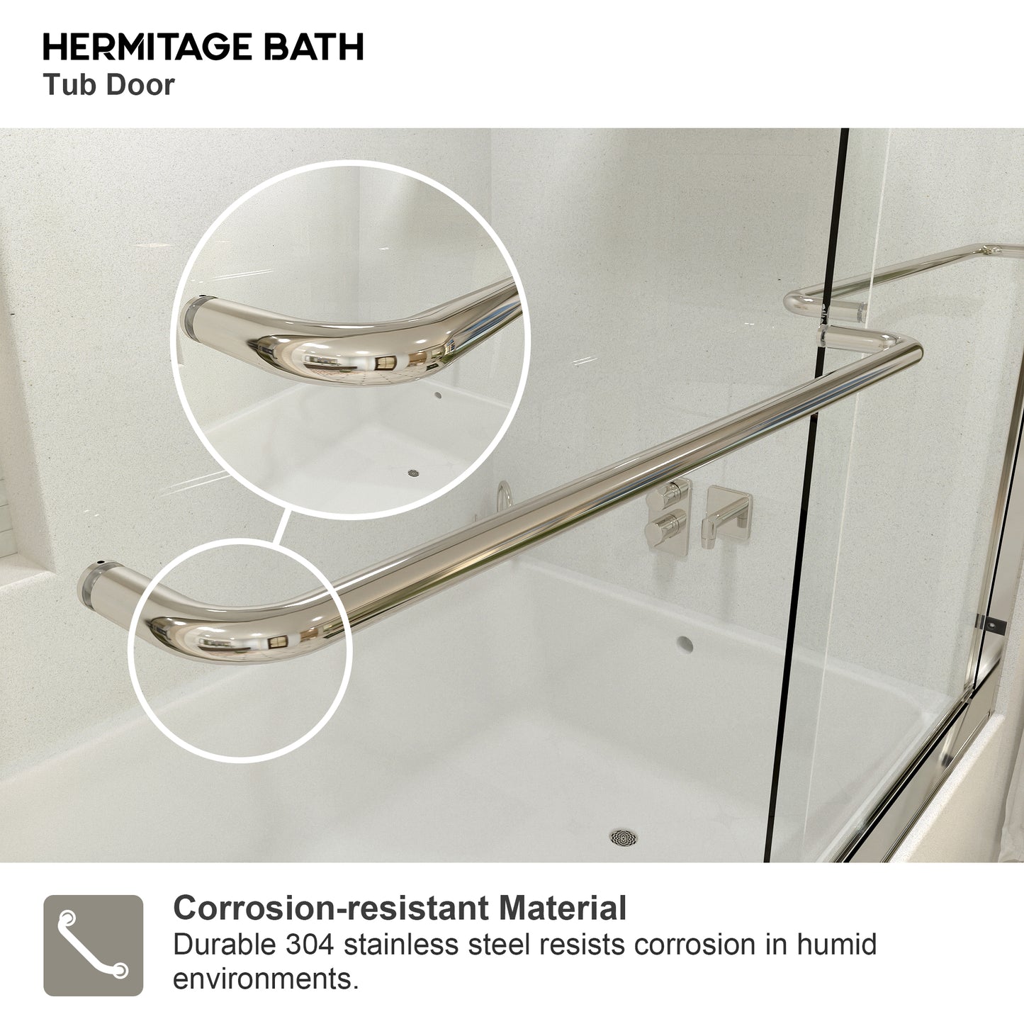 Akoasm 60 in. W x 56 in. H Sliding Bath Tub Door in Semi Frameless with Clear Glass