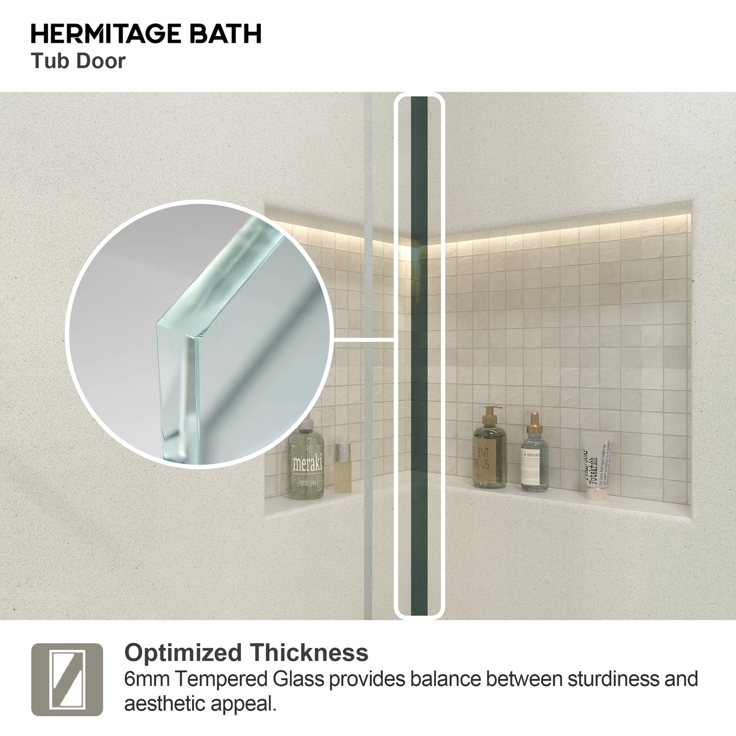 Sivilian 56 in. W x 60 in. H Sliding Bath Tub Door in Semi Frameless with Clear Glass