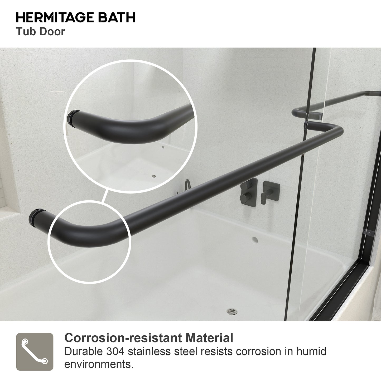 Akoasm 60 in. W x 56 in. H Sliding Bath Tub Door in Semi Frameless with Clear Glass