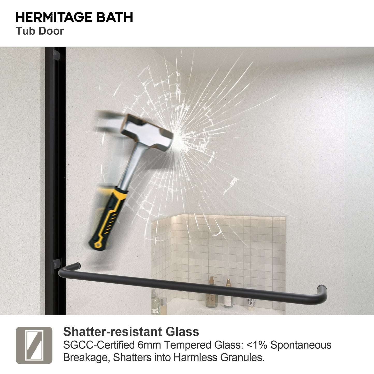 Akoasm 60 in. W x 56 in. H Sliding Bath Tub Door in Semi Frameless with Clear Glass