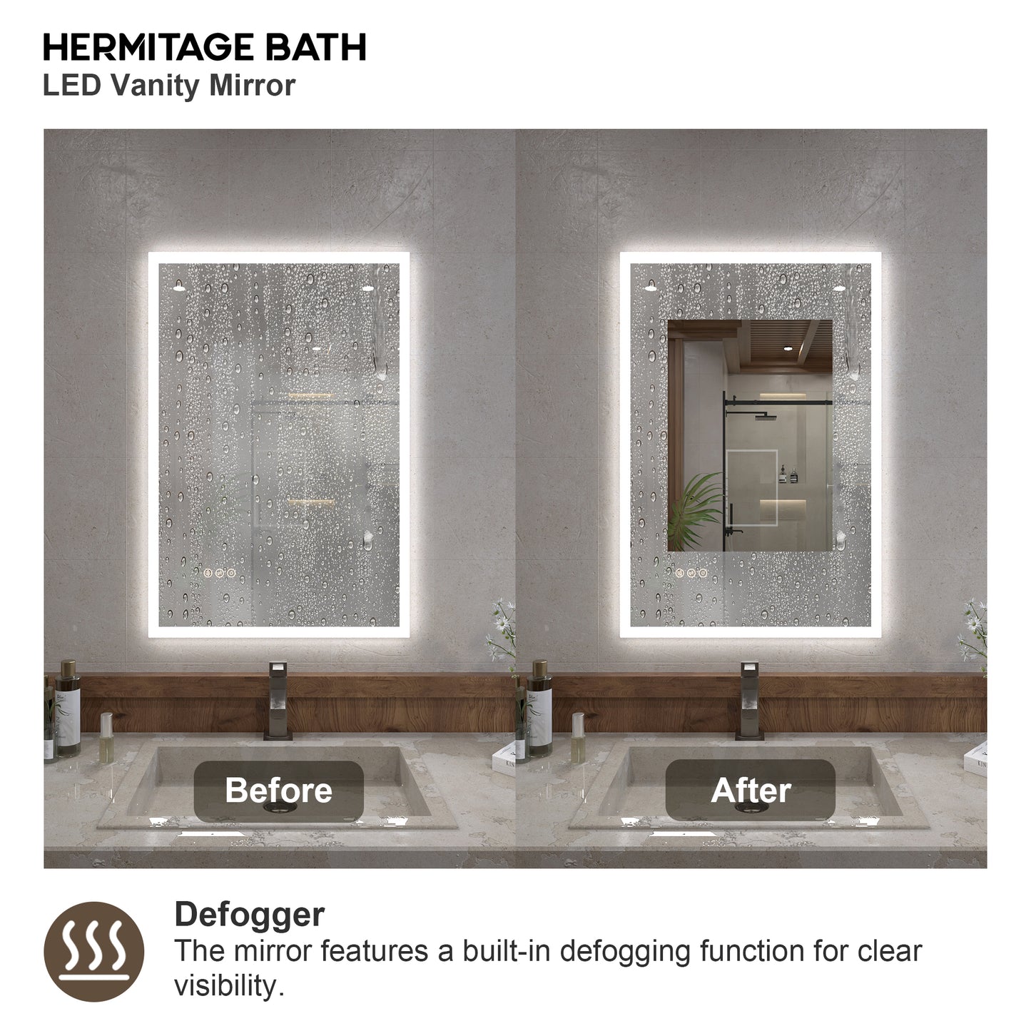 Musci 22 in. W x 30 in. H Rectangular Frameless LED Wall Bathroom Vanity Mirror