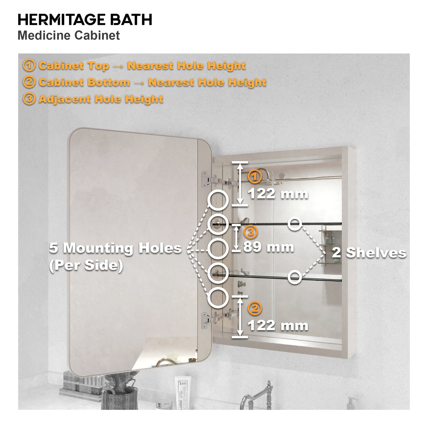 15 in. W. x 24 in. H Rectangular Framed Recessed/Surface Mount Medicine Cabinet with Mirror in Brushed Nickel