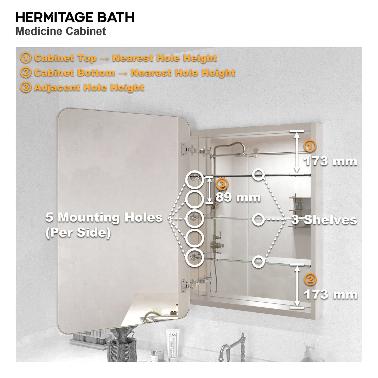 15 in. W. x 24 in. H Rectangular Framed Recessed/Surface Mount Medicine Cabinet with Mirror in Brushed Nickel