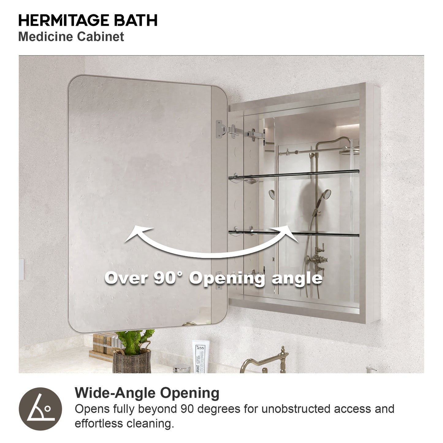 15 in. W. x 24 in. H Rectangular Framed Recessed/Surface Mount Medicine Cabinet with Mirror in Brushed Nickel