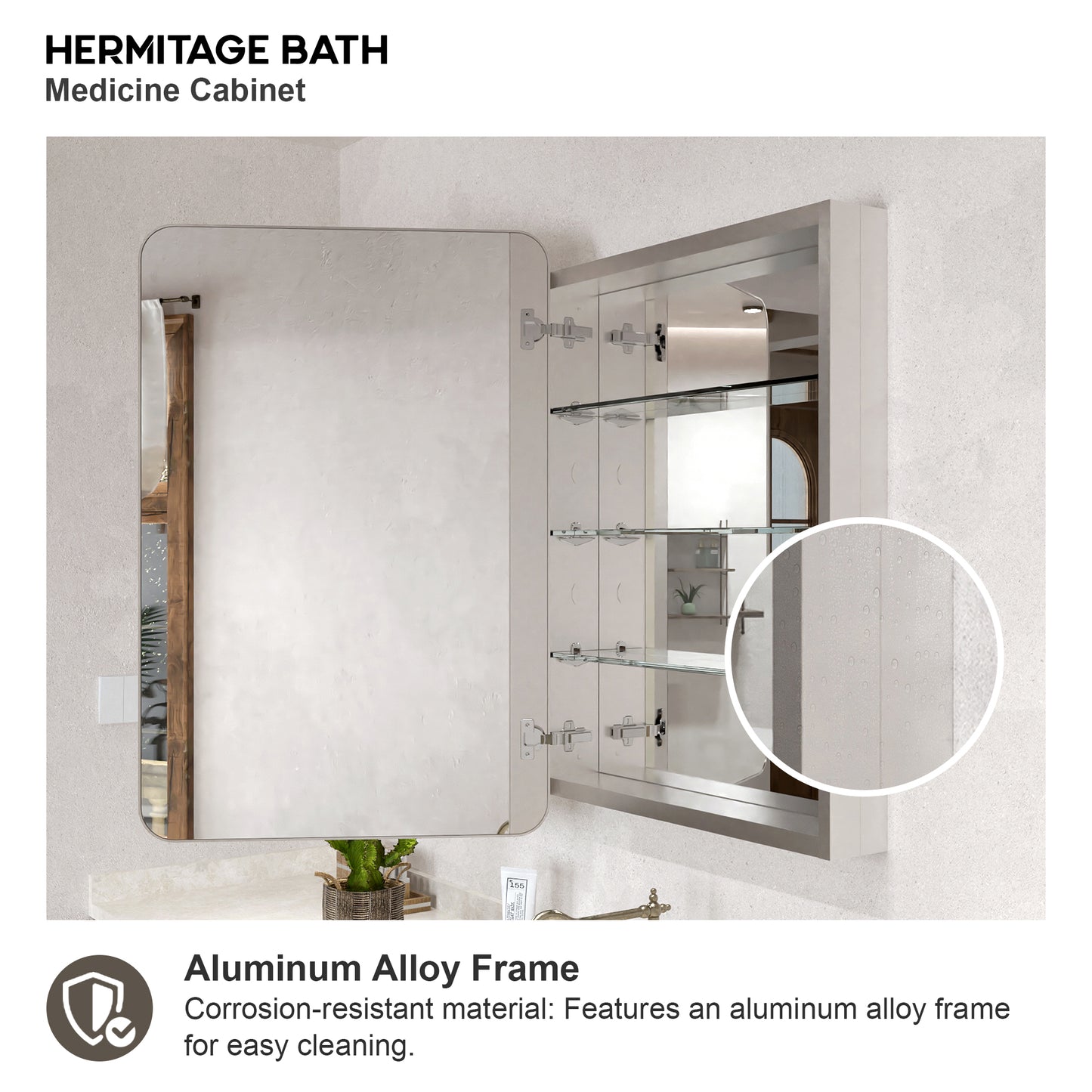 15 in. W. x 24 in. H Rectangular Framed Recessed/Surface Mount Medicine Cabinet with Mirror in Brushed Nickel