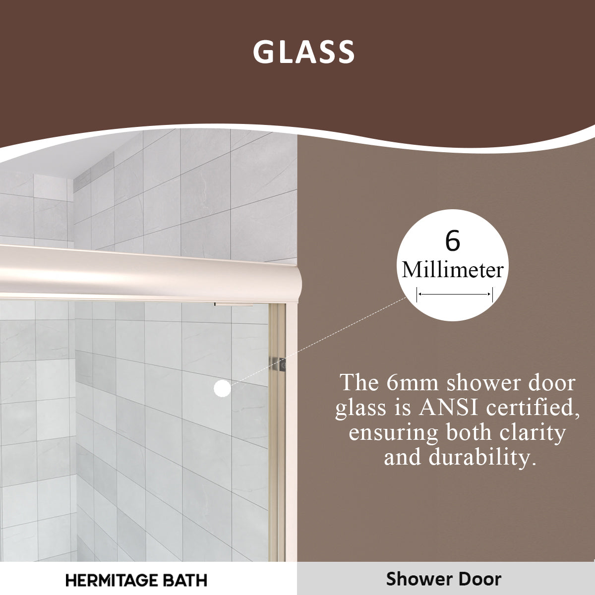 60 in. W x 56 in. H Sliding Semi Frameless Tub Door with Clear Glass