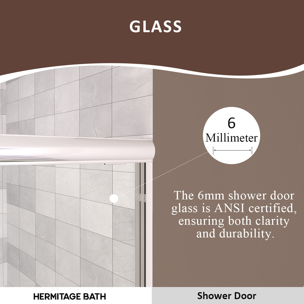 Nepti 60 in. W x 56 in. H Sliding Semi Frameless Tub Door with Clear Glass