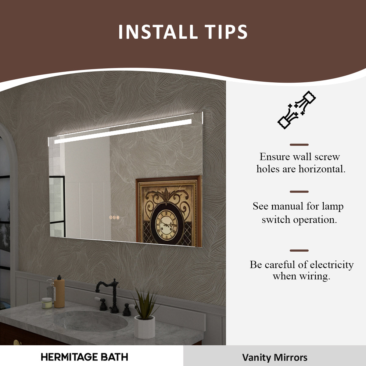 Spring 42 in. W x 24 in. H Rectangular Frameless LED Wall Bathroom Vanity Mirror
