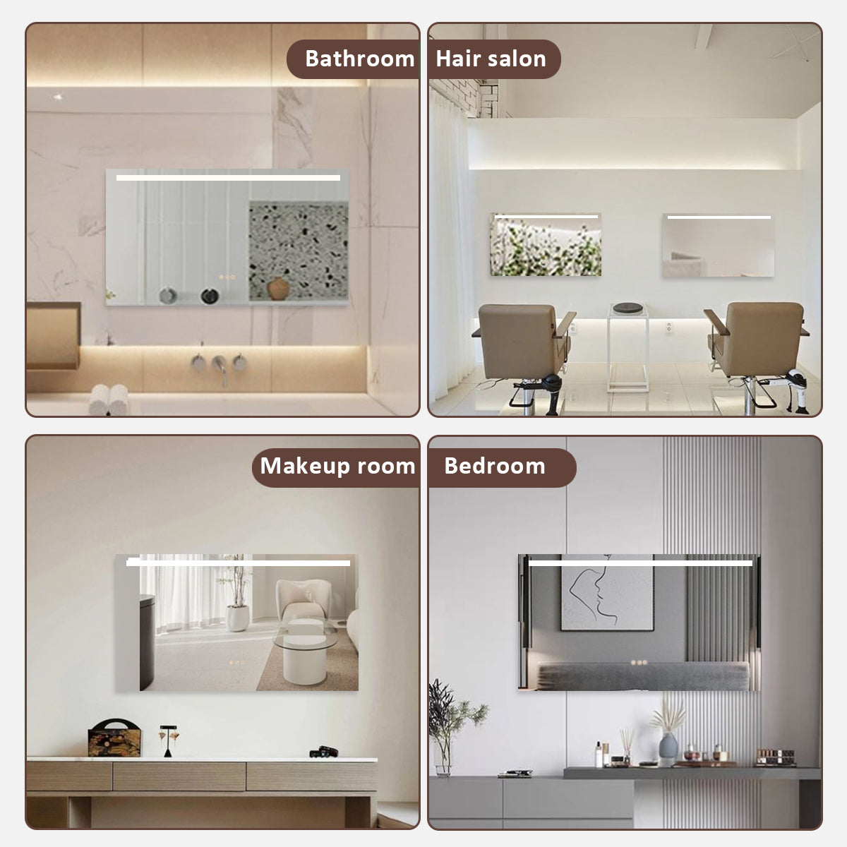 Spring 42 in. W x 24 in. H Rectangular Frameless LED Wall Bathroom Vanity Mirror