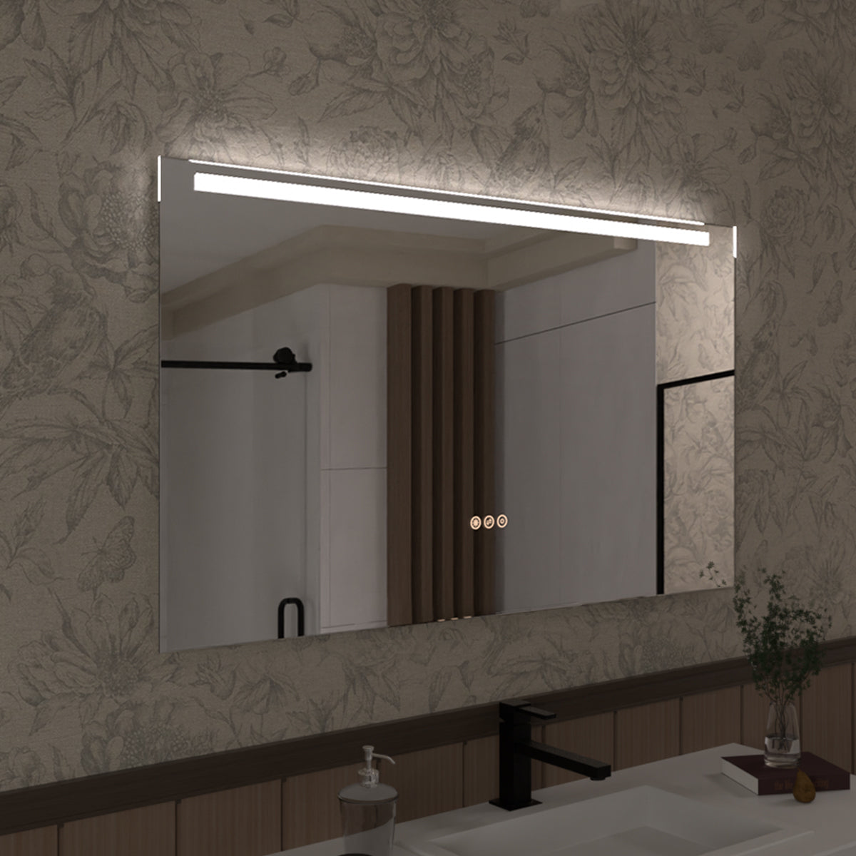Spring 42 in. W x 24 in. H Rectangular Frameless LED Wall Bathroom Vanity Mirror