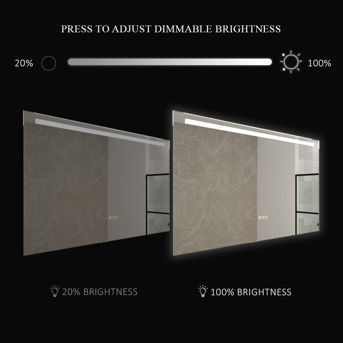 Spring 42 in. W x 24 in. H Rectangular Frameless LED Wall Bathroom Vanity Mirror