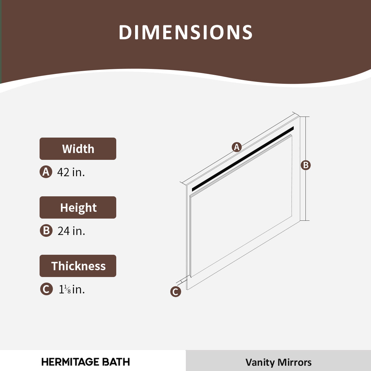 Spring 42 in. W x 24 in. H Rectangular Frameless LED Wall Bathroom Vanity Mirror