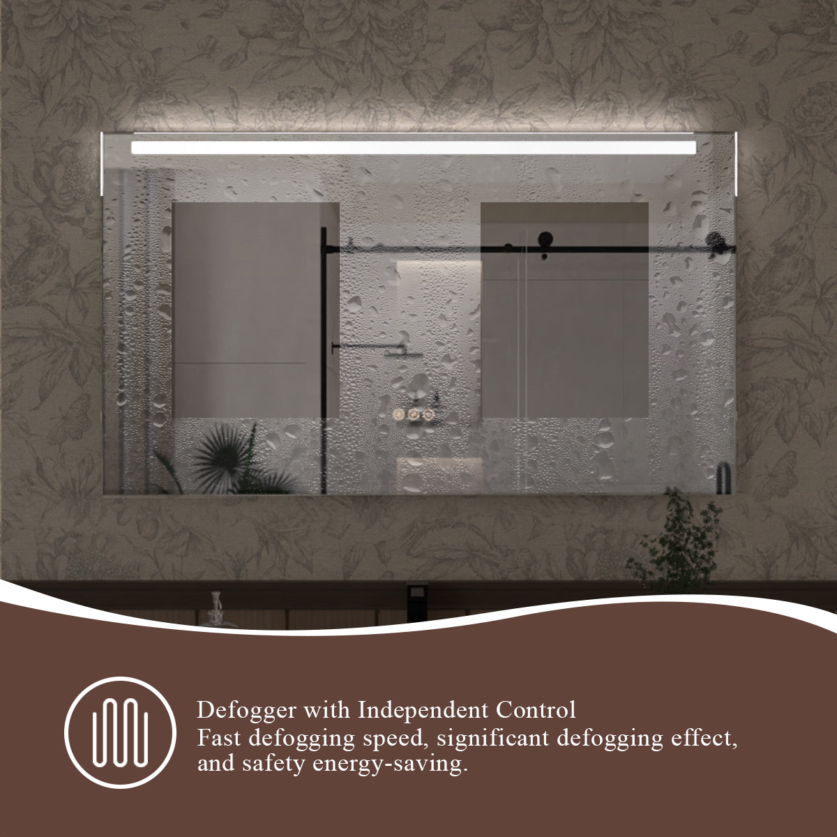 Spring 42 in. W x 24 in. H Rectangular Frameless LED Wall Bathroom Vanity Mirror